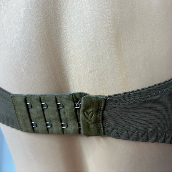 Victoria secret lined Demi bra green khaki lace velvet velour soft rare Angels - Picture 12 of 12